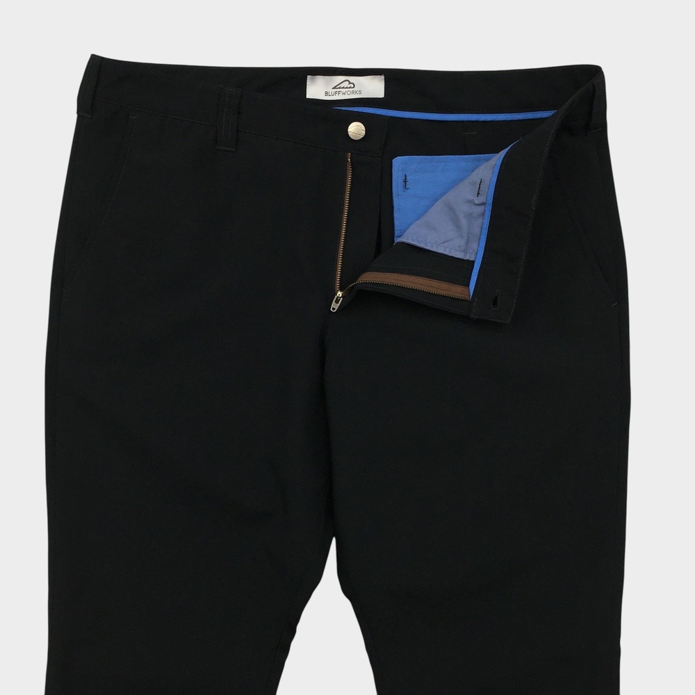 Bluffworks Mens Chino Pants Black Travel Performance Tech Trousers 40W‎ 30L